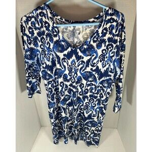 Lilly Pulitzer Cori Dress Womens Size XXS Blue And White Beach Bathers Flamingo